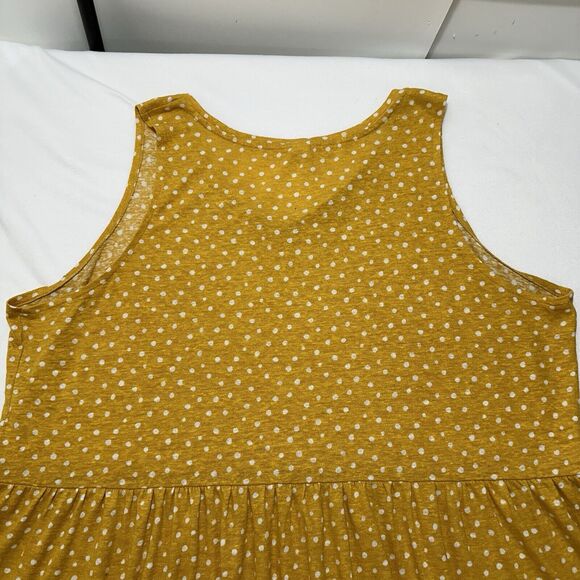 Old Navy Women's Plus Size 3X Yellow White Polka Dot V-Neck Linen Blend Tank Top - Picture 11 of 12